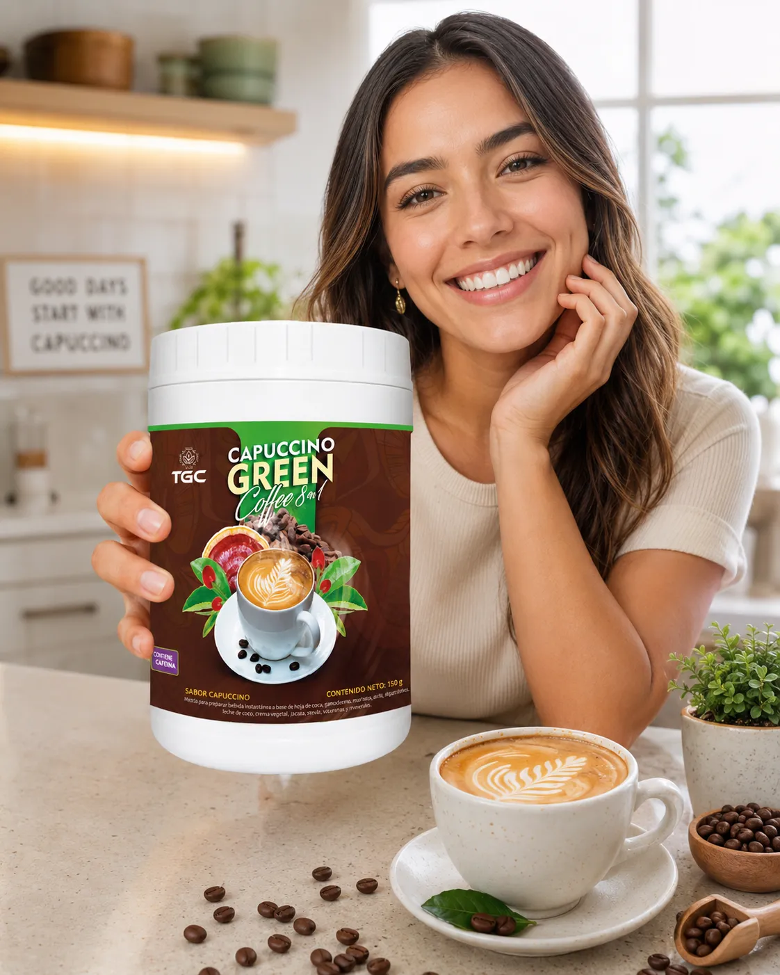 Capuccino Green Coffee TGC 150 g - Imagen 2