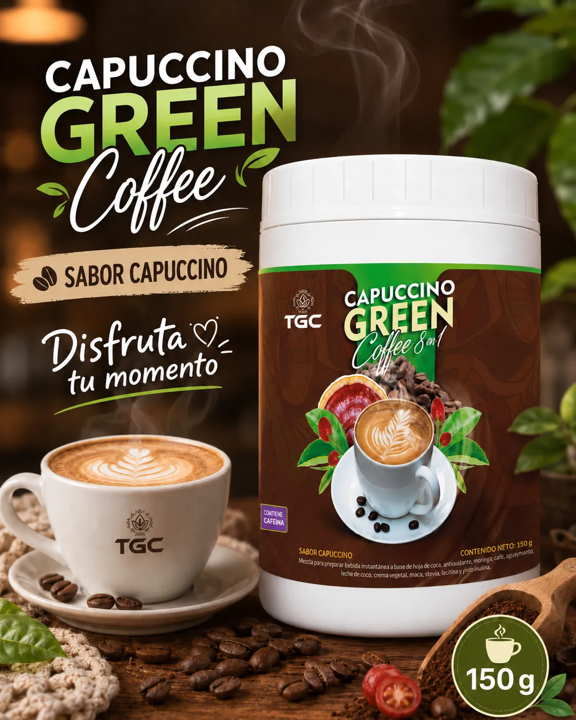 Capuccino Green Coffee TGC 150 g - Imagen 5