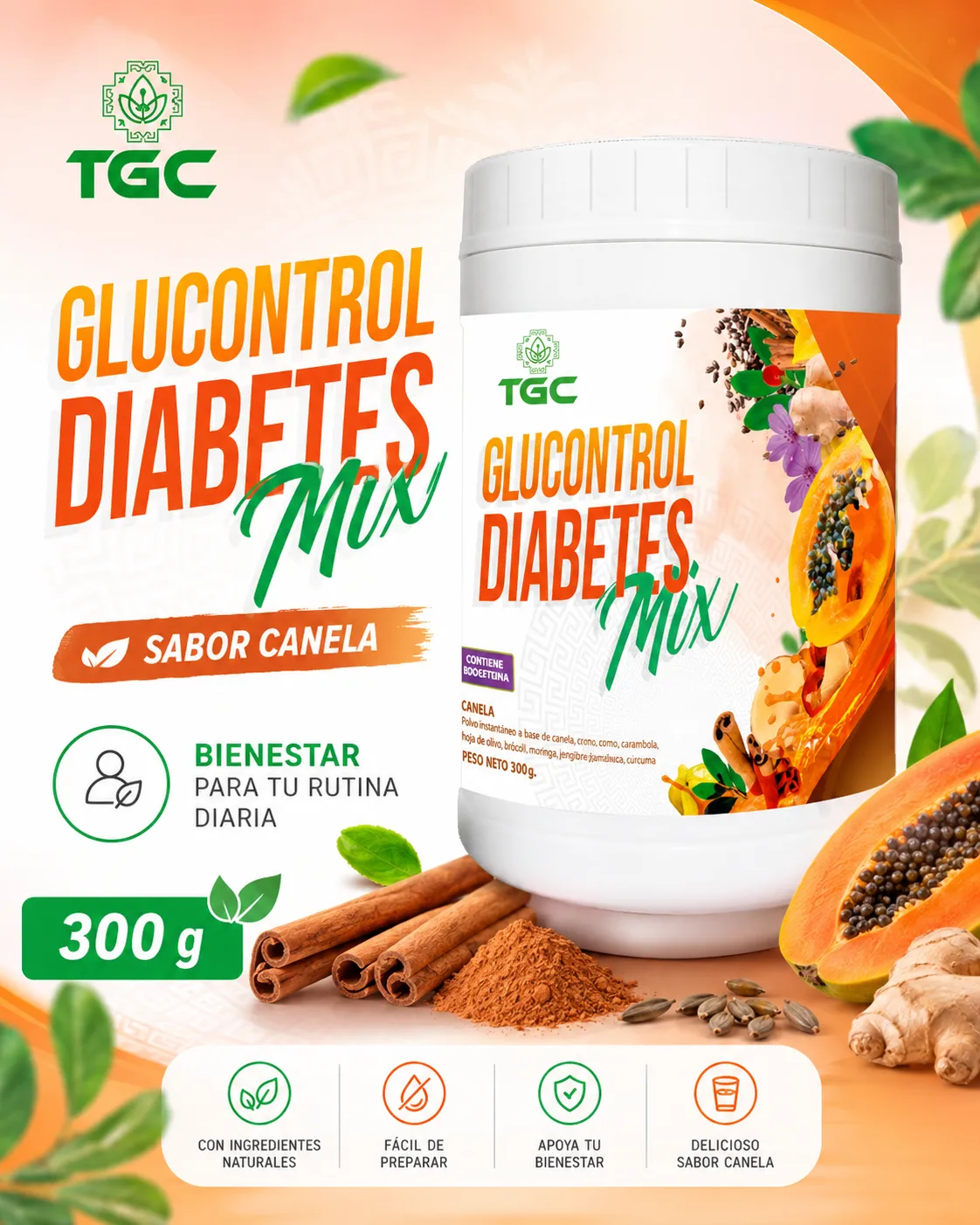 Glucontrol Diabetes Mix TGC 300 g - Imagen 5